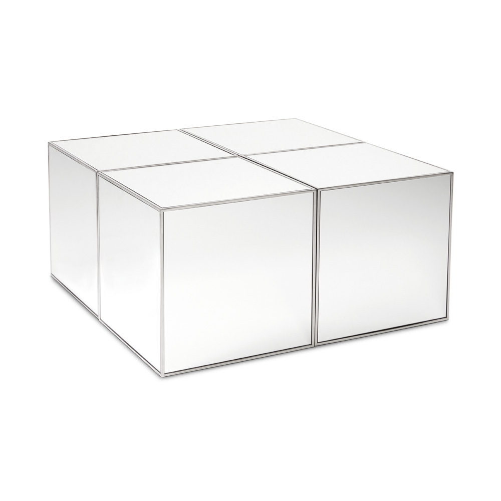 Mirror Cube Coffee Table: Silver